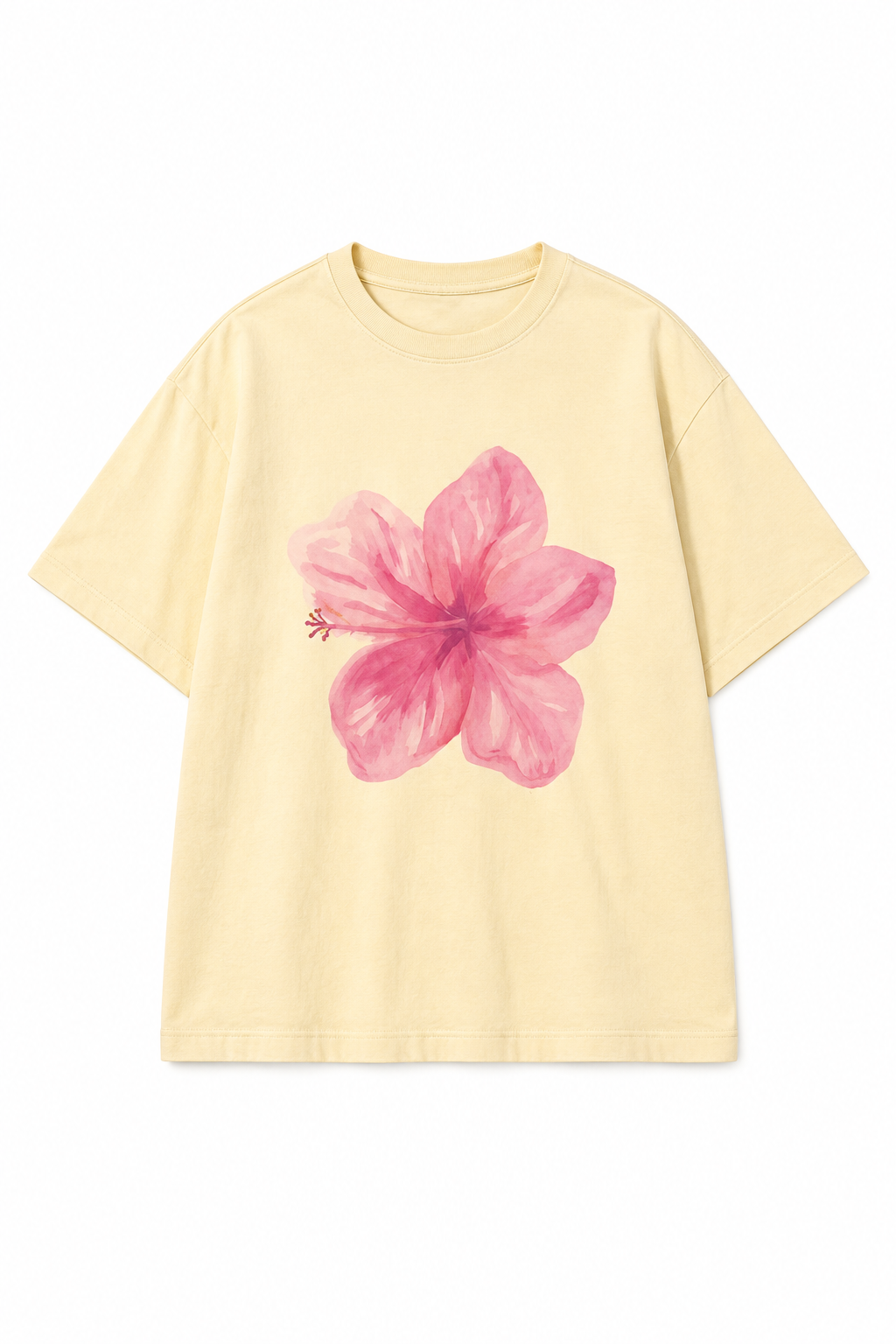 Flor Acuarela Cream Tee